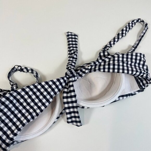 Coco Rave Womens Mini Me Plaid Molded U-Wire Bikini Top XL 38C Swimwear Gingham - Picture 4 of 9